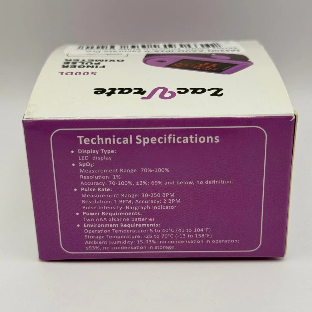 Zacurate Pro Series 500DL Fingertip Pulse Oximeter Includes Box and Manual